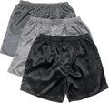 Lavenderi Mens Silk Satin Boxer Shorts Pajama Shorts(BlaGreSilSmall)